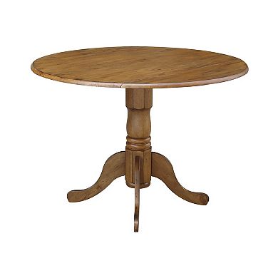 International Concepts 42-in. Round Drop-Leaf Pedestal Table