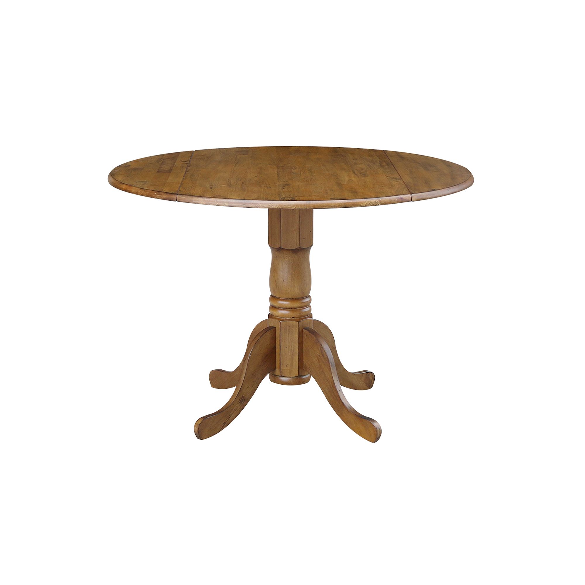 International Concepts 42-in. Round Drop-Leaf Pedestal Table, Brown