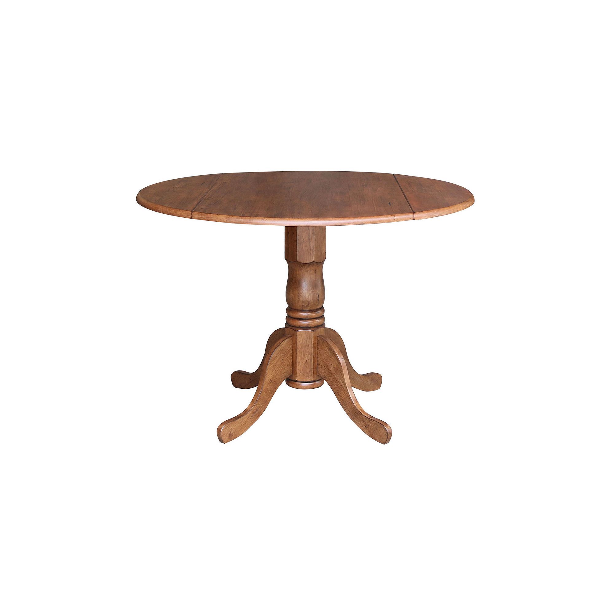 International Concepts 42-in. Round Drop-Leaf Pedestal Table, Distressed