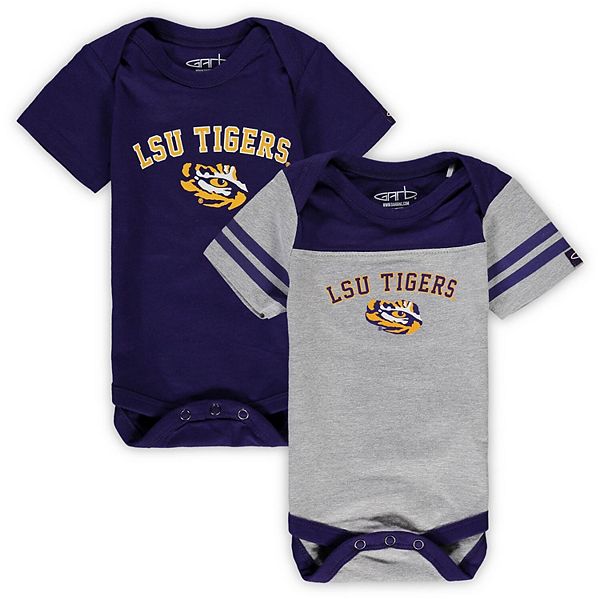 Infant Garb Purple/Heathered Gray LSU Tigers Tommy 2-Pack Bodysuit Set