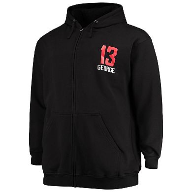 Men's Fanatics Branded Paul George Black LA Clippers Big & Tall Player Name & Number Full-Zip Hoodie Jacket