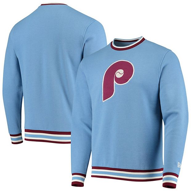 Phillies Phillies Womens Blue Washed Long Sleeve Crew Sweatshirt