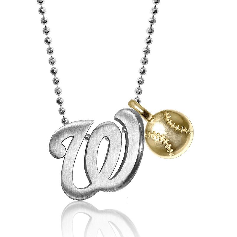 Womens Alex Woo Washington Nationals Little MLB Sterling Silver Necklace w