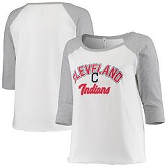 Cleveland Indians New Era Women's Plus Size Side Tie T-Shirt - Navy