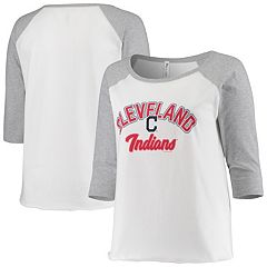 MLB Fanatics Women's Cleveland Indians Placket T-Shirt - Navy - XS (extra Small)