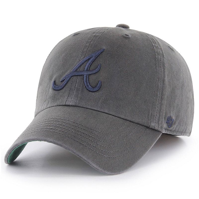 Mens 47 Graphite Atlanta Braves Franchise Fitted Hat, Size: 2XL, BRV DARK