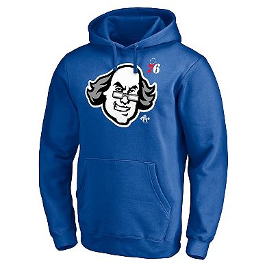 Men's Fanatics Branded Royal Philadelphia 76ers Post Up Hometown Collection Fitted Pullover Hoodie