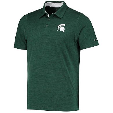 Men's Columbia Green Michigan State Spartans Tech Trail Omni-Shade Polo