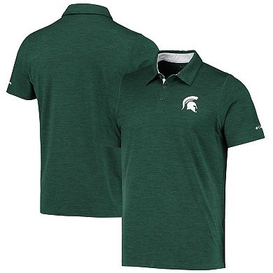 Men's Columbia Green Michigan State Spartans Tech Trail Omni-Shade Polo