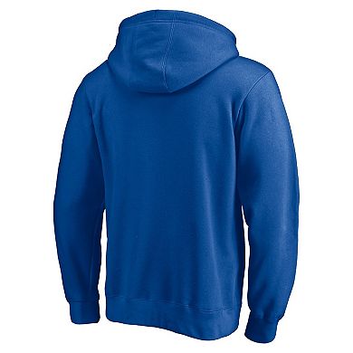 Men's Fanatics Branded Blue Dallas Mavericks Post Up Hometown Collection Fitted Pullover Hoodie