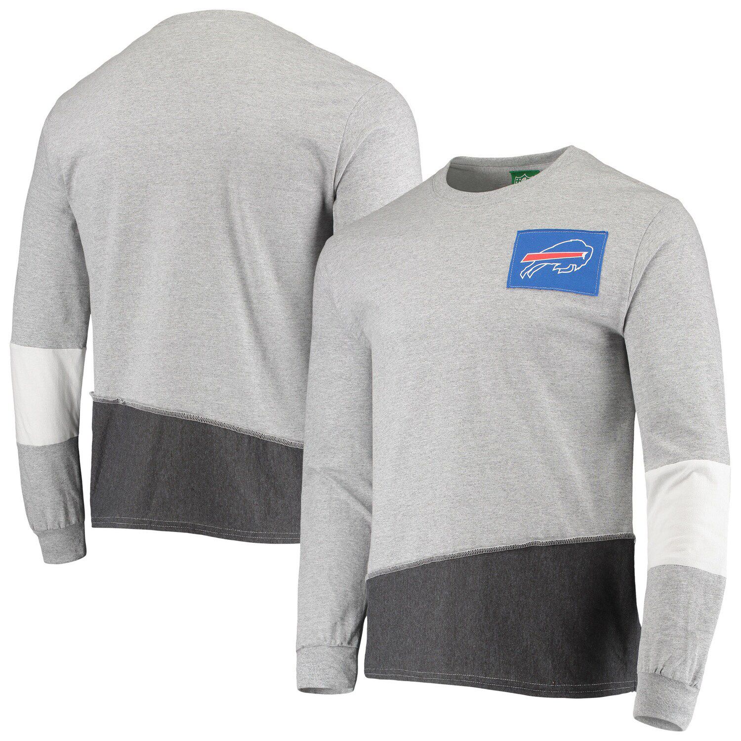 Men's Refried Apparel Gray/Royal Indianapolis Colts Sustainable Upcycled Angle Long Sleeve T-Shirt Size: Small