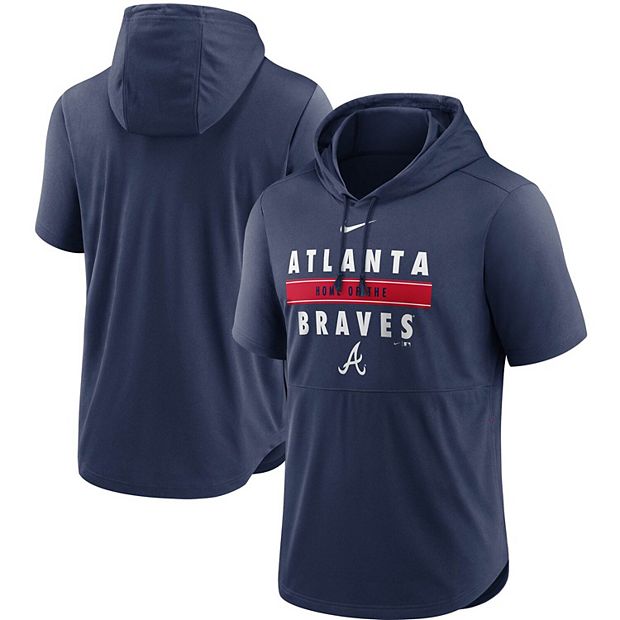 Men's Nike Navy Atlanta Braves Home Team Short Sleeve Performance Hoodie Top