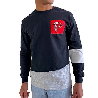 Men's Refried Apparel Black Atlanta Falcons Sustainable Angle Long Sleeve T-Shirt