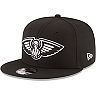 Men's New Era Black New Orleans Pelicans Black & White Logo 9FIFTY Adjustable Snapback Hat