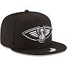 Men's New Era Black New Orleans Pelicans Black & White Logo 9FIFTY Adjustable Snapback Hat