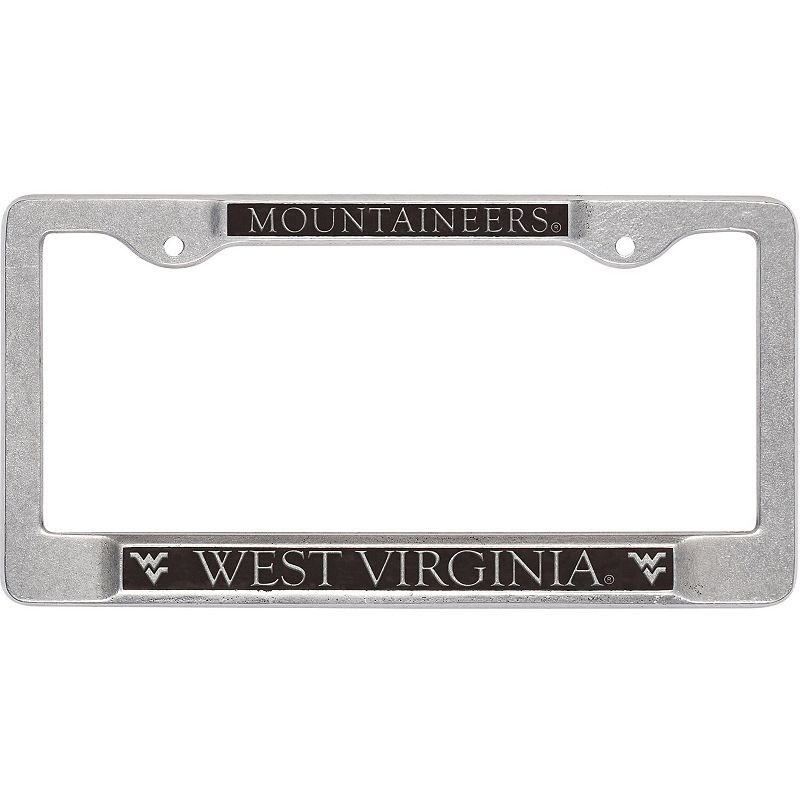 Pewter West Virginia Mountaineers Team Name License Plate Frame, Grey
