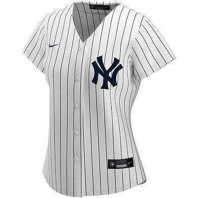 Women's Nike Derek Jeter White/Navy New York Yankees Home Replica Player Name Jersey