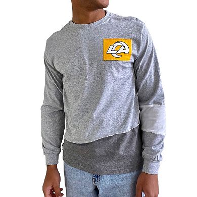Men's Refried Apparel Gray Los Angeles Rams Angle Long Sleeve T-Shirt