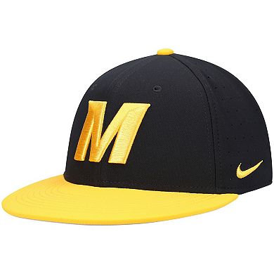 Men's Nike Black/Gold Missouri Tigers Team Baseball True Performance Fitted Hat