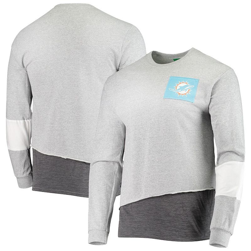 Mens Refried Apparel Gray Miami Dolphins Angle Long Sleeve T-Shirt, Size: 