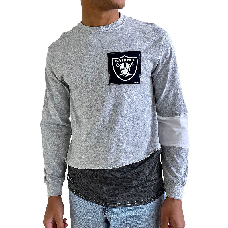Mens Refried Apparel Gray Las Vegas Raiders Angle Long Sleeve T-Shirt, Siz
