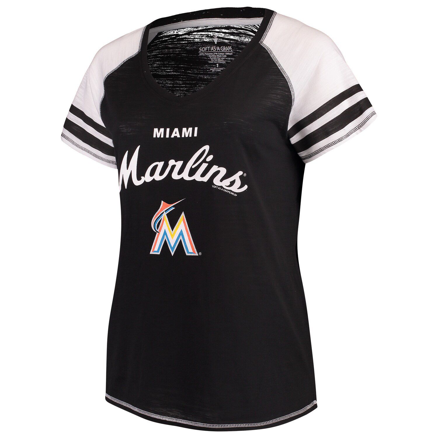 Girls Youth White/Black Miami Marlins As If Cropped Boxy T-Shirt