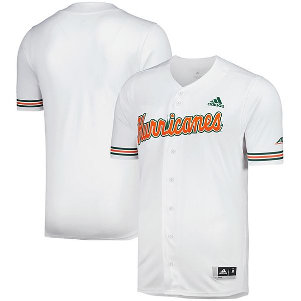 Men's adidas White Miami Hurricanes Replica Baseball Jersey