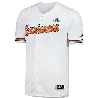 Men's adidas White Miami Hurricanes Replica Baseball Jersey