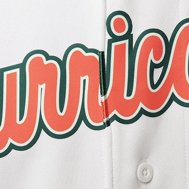 Men's adidas White Miami Hurricanes Replica Baseball Jersey