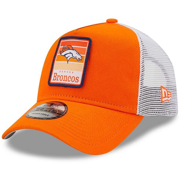 New Era Denver Broncos Fitted White Hat Cap Shiny Logo Bill Mens Size 7 New