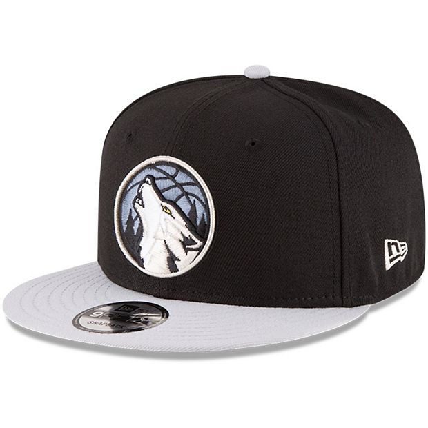 Men's New Era Minnesota Timberwolves Black On Black 9FIFTY Snapback Hat