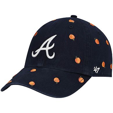 Women's '47 Navy Atlanta Braves Confetti Clean Up Adjustable Hat