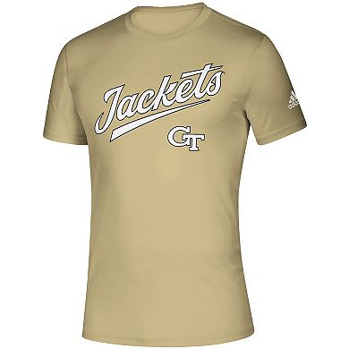 Men's adidas Gold Georgia Tech Yellow Jackets Script Ball Creator T-Shirt