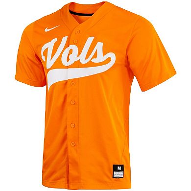 Men's Nike Tennessee Orange Tennessee Volunteers Replica Full-Button Baseball Jersey