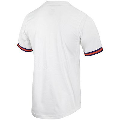 Men s Nike White Clemson Tigers Replica Full Button Baseball Jersey
