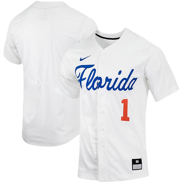 Men's Nike White Florida Gators Replica Full-Button Baseball Jersey