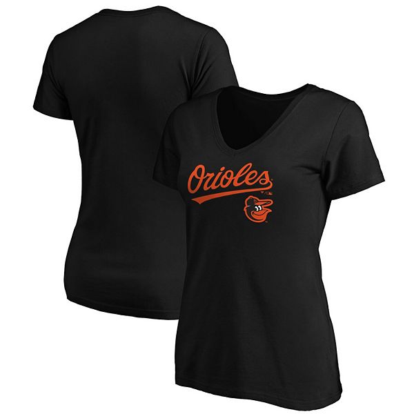Women's Fanatics Branded Black Baltimore Orioles Team Logo Lockup V ...