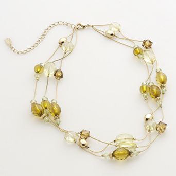 1928® Gold Tone Beaded Multistrand Necklace