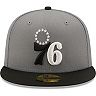 Men's New Era Gray/Black Philadelphia 76ers Two-Tone 59FIFTY Fitted Hat