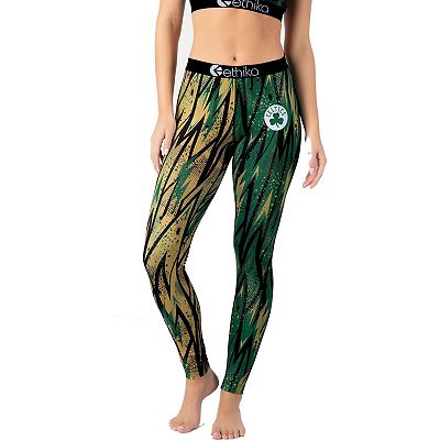 Women s Ethika Kelly Green Gold Boston Celtics Classic Leggings