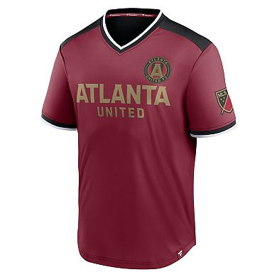 Men's Fanatics Branded Red Atlanta United FC Line Up Striker V-Neck T-Shirt