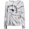 Women's Touch by Alyssa Milano White New England Patriots Equalizer Tie-Dyed Pullover Sweatshirt