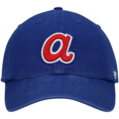 Men's '47 Royal Atlanta Braves 1972 Logo Cooperstown Collection Clean Up Adjustable Hat