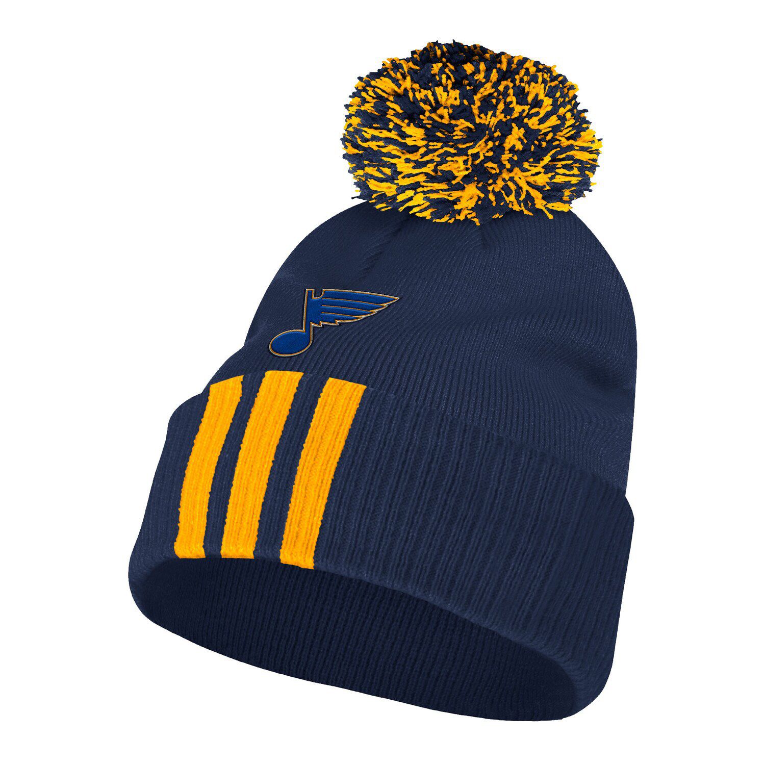 Men's Adidas Yellow Nashville Predators Reverse Retro 2.0 Pom Cuffed Knit Hat