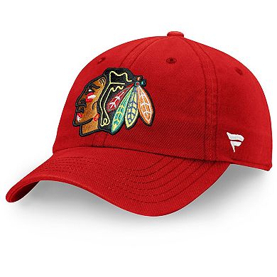 Men's Fanatics Branded Red Chicago Blackhawks Core Primary Logo Adjustable Hat