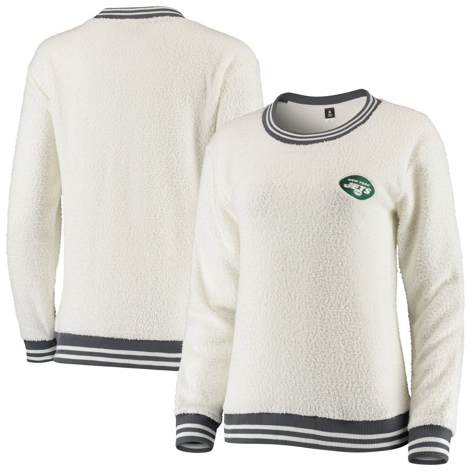 Image for Unbranded Women's Concepts Sport Cream/Charcoal New York Jets Granite Knit Pullover Sweatshirt at Kohl's.
