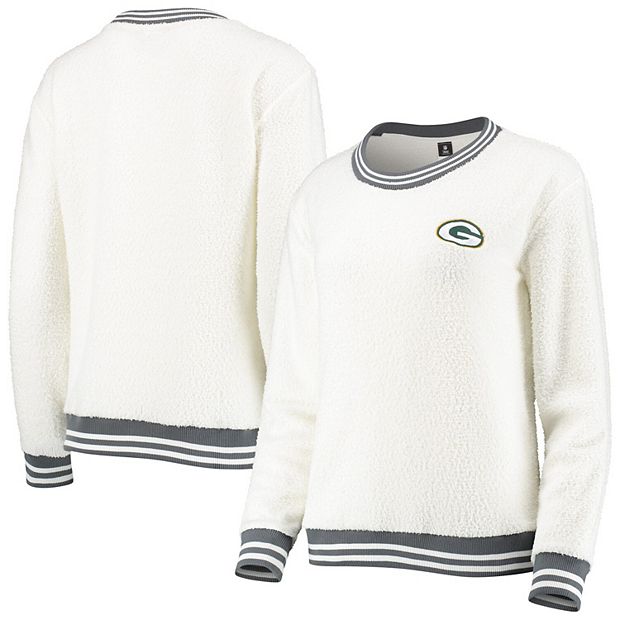 Women's Concepts Sport Cream/Charcoal Green Bay Packers Granite Knit Pullover  Sweatshirt