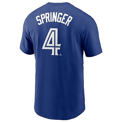 Men's Nike George Springer Royal Toronto Blue Jays Name & Number T-Shirt