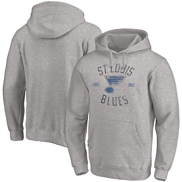 Fanatics Men's Heathered Gray St. Louis Blues Heritage Pullover Hoodie