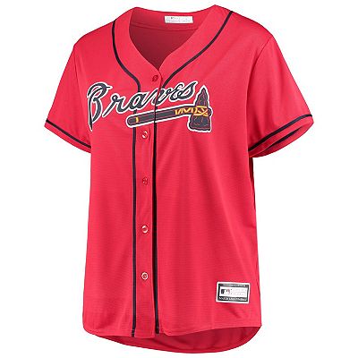 Women s Red Atlanta Braves Plus Size Alternate Replica Team Jersey